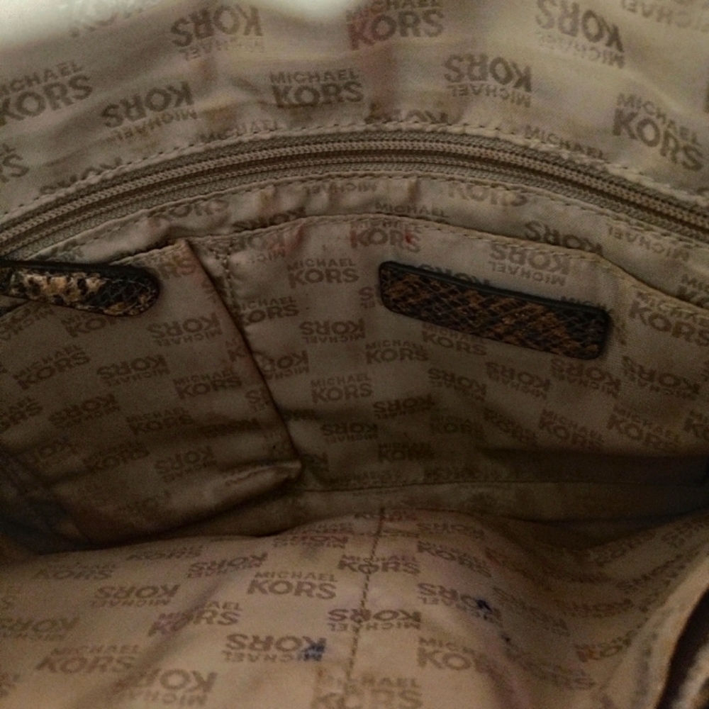 Michael Michael Kors Beige Python Embossed Leathe… - image 7